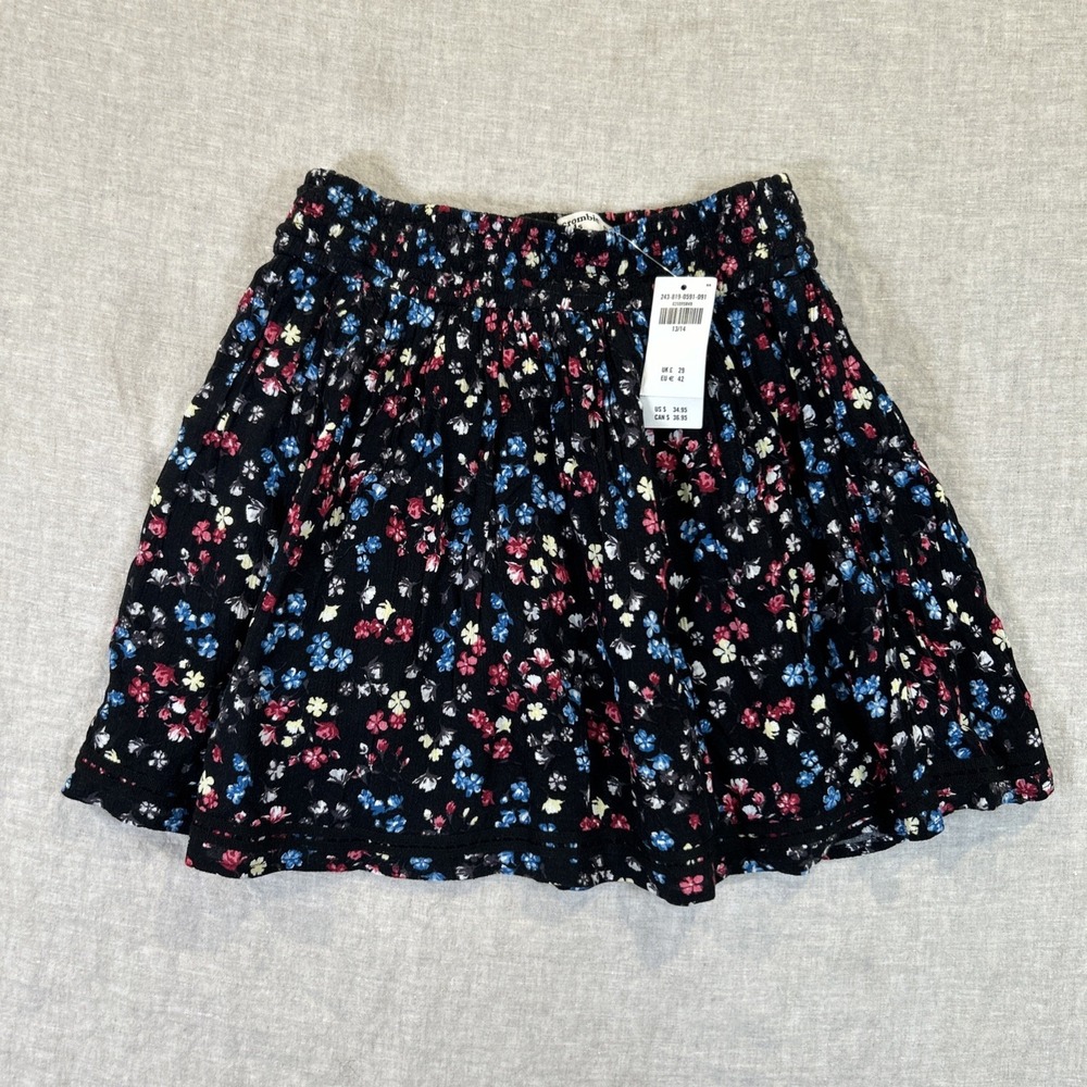 Abercrombie Kids Girls Skirt Floral Black Lined Size 13/14